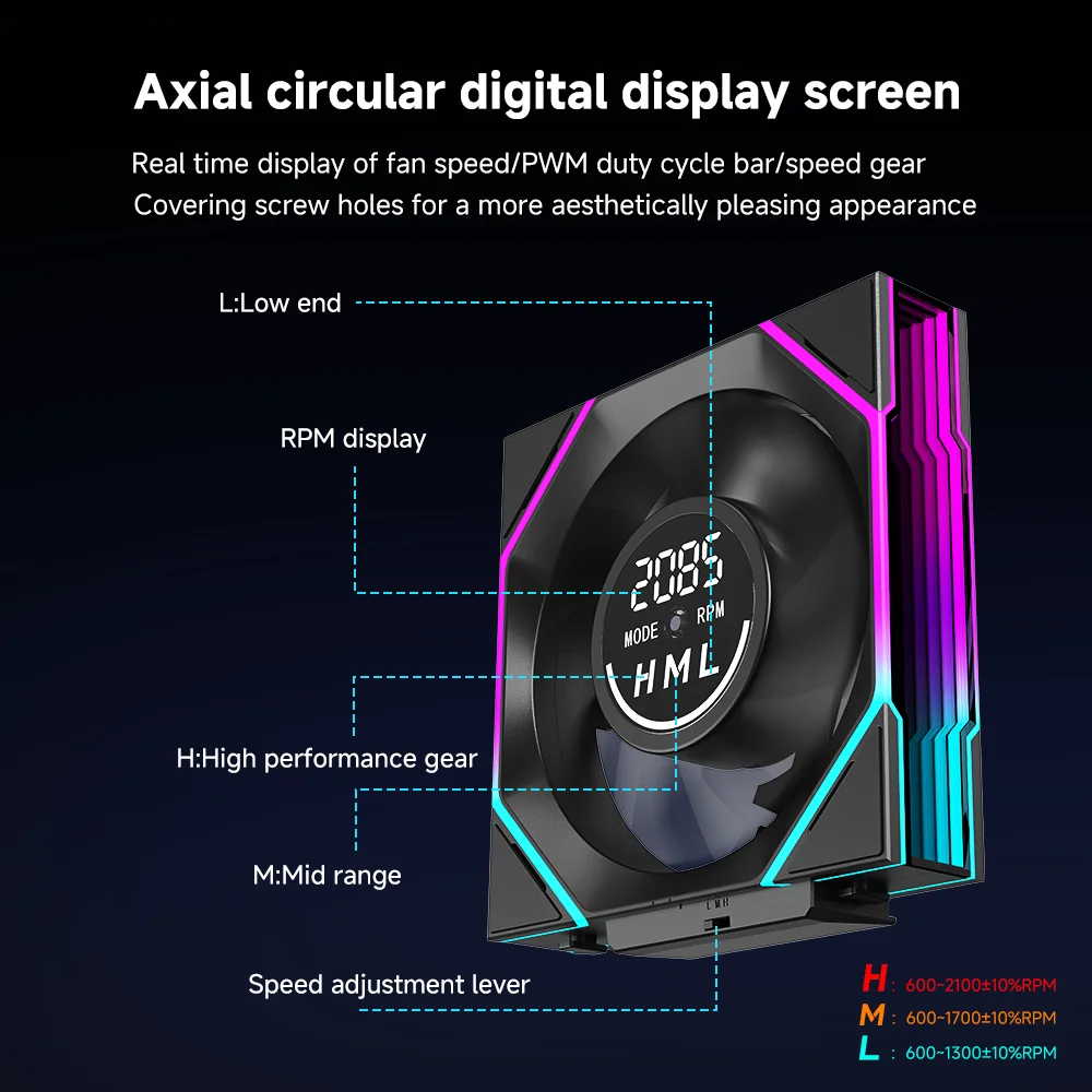 Jungle Leopard Interstellar V4 Digital Display Speed Control Infinite Mirror With Screen Ventilador UNI Fan - Image 4
