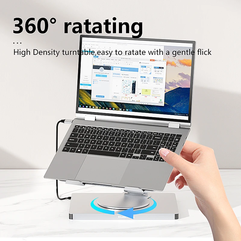 Blueendless Aluminum ipad Holder 10 in 1 Docking C Hub 4K 60Hz Type C Adapter USB3.0 5Gbps 100W PD Charger For Laptop desktop - Image 3