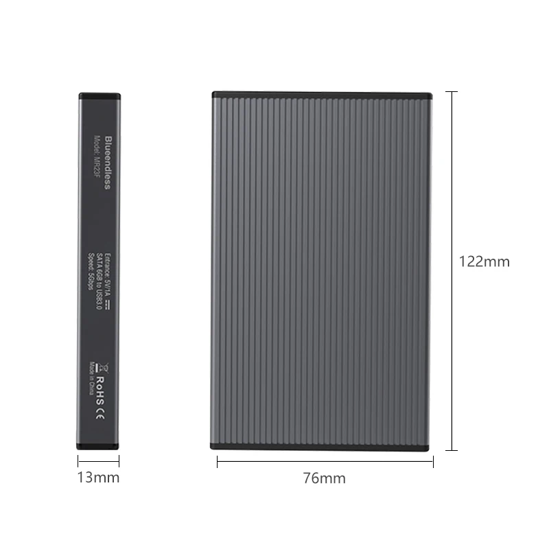 Blueendless Aluminium Hard Drive Box 2.5 Inch SATA Hard Drive Enclosure 5Gbps High Speed USB 3.0 HDD Case SATA Case for Laptop - Image 5