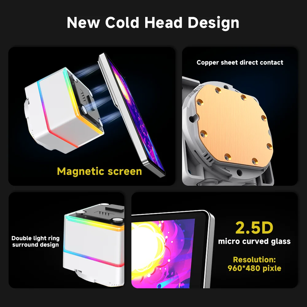 Jungle Leopard Pro Flow 360 ARGB All-In-One LCD SCREEN AIO LIQUID COOLE Water Cooling Radiator 5V3PIN ARGB Fan CPU Liquid Cooler - Image 2