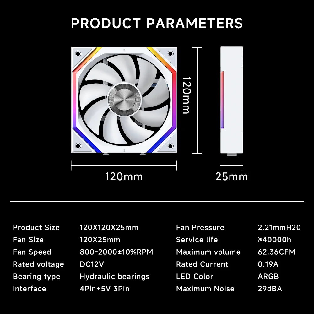 Jungle Leopard Galaxy Prism XH Flowing Running Lights PC Case Fan Splicing Fan ARGB Chassis Fan 12CM Cooling Fan 5V3 Pin PWM - Image 5