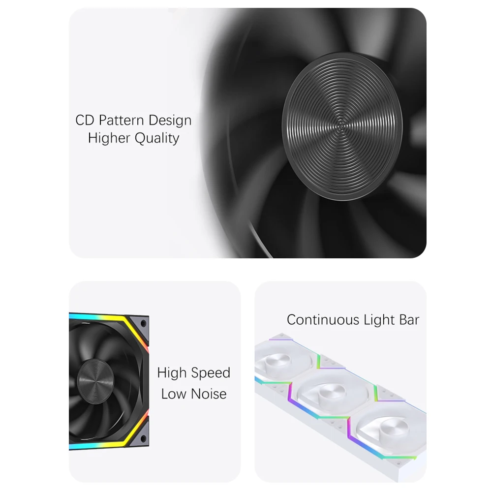 Jungle Leopard Galaxy Prism XH Flowing Running Lights PC Case Fan 120mm ARGB Cyclic Mirror Light Effect PWM Cooling Fan - Image 3