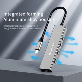 Blueendless Type c 4 port USB 3.2 gen 2 10Gbps High Speed 4 in 1 USB c Adapter for Mobile Laptop Adapter with 5V Charging port
