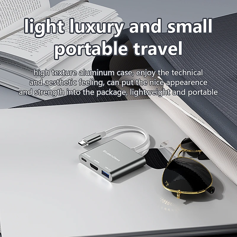 Blueendless 3 in 1 USB C hub type C to HDMI-Compatible Adapter Type-C To Usb 3.0 Charging Converter for Laptop Macbook - Image 5