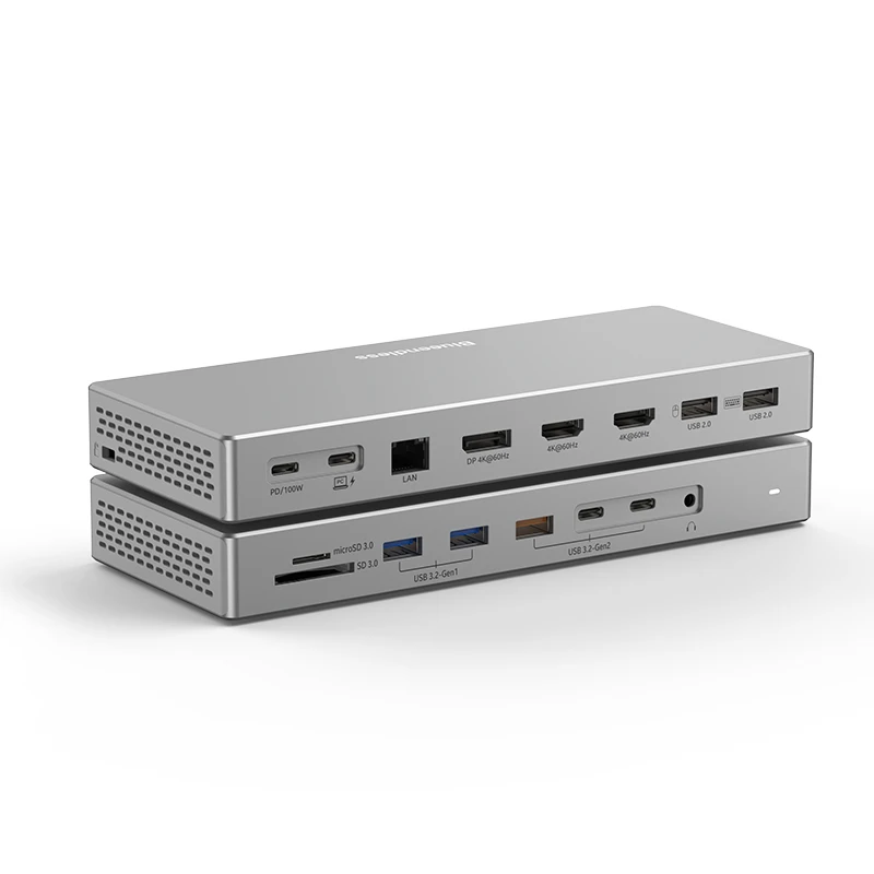 Blueendless 16 In 1 with Triple Monitor 4K Display Type C Hub Docking Station Lan RJ45 Adapter 10Gbps USB 3.2 Hub SD/TF Reader - Image 6