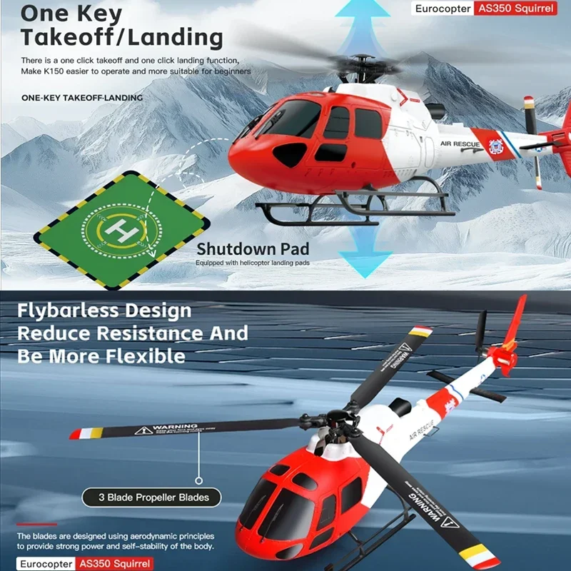 WLtoys K150-AS350 AS350 RC Helicopter – 4CH Brushless 6G - Image 3