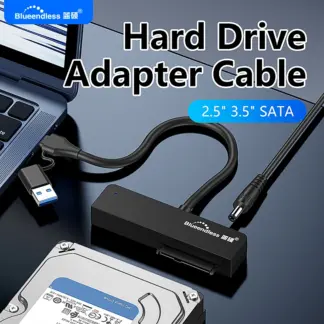 Blueendless USB 3.0 to SATA III Adapter USB-A Type C Converter for 2.5 3.5 Inch SSD HDD External Hard Drive Data Transfer Cables