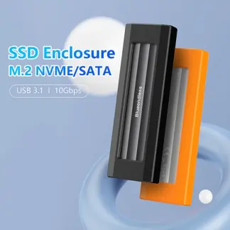 Blueendless M.2 NVMe SATA SSD Enclosure Tool-Free Aluminum ssd External case 10Gbps M.2 NVMe to USB for PCIe NVMe and SATA SSD