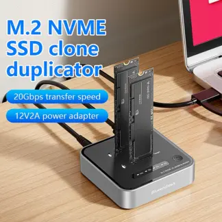 Blueendless Dual-Bay M.2 NVME SSD Clone M.2 NVme SSD Reader 20Gbps USB3.2 Type C OFFline Clone Duplicator NVme PCIE Enclosure