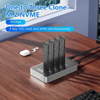 Blueendless 4 Bay M.2 NVME SSD Docking Station with Offline Clone USB4 40Gbps M2 Nvme PCIE SSD Enclosure External Harddisk Case