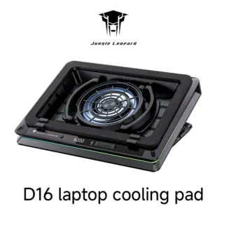 Jungle Leopard D16 2026 New Turbo Blower Laptop Cooling Pad, Silent Pressure-Type Cooler with ARGB Lighting for 15.6" Gaming