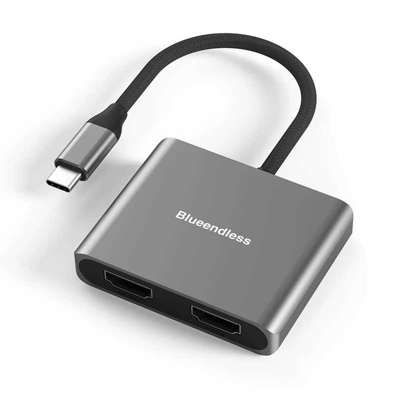 Blueendless TYPE C to dual Hdmi Compatible USB C Hub Splitter 4K 60HZ Dual Screen Expantion For macbook Mobile phone PC - Image 6