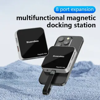 Blueendless Magnetic USB C Hub USB A 3.2 10Gbps PD100W Type-C Multiport Adapter SD/TF Card Hub 7 In 1 HUB for iPhone 16 15 Pro M