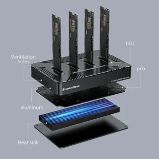 Blueendless 4 bay m2 SSD docking station Type C USB3.1 10Gbps m.2 NVME SATA ngff dual protocol Aluminum alloy SSD enclosure