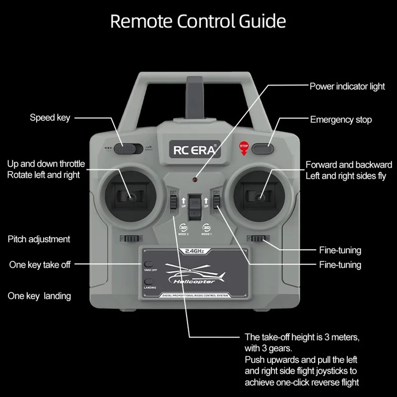RC ERA 1:25 Remote Control Helicopter C180 Dual Brushless Simulation Helicopter BO105 One-Key Inverted Flight Optical Flow Lidar - Image 5